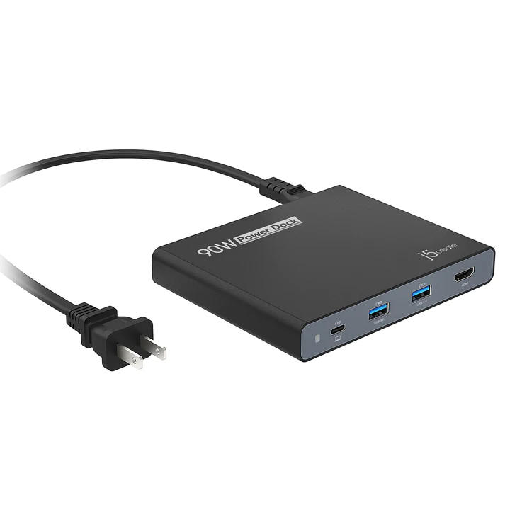 JCDP392 Travel Dock with Built-in 90W USB-C Power Adapter